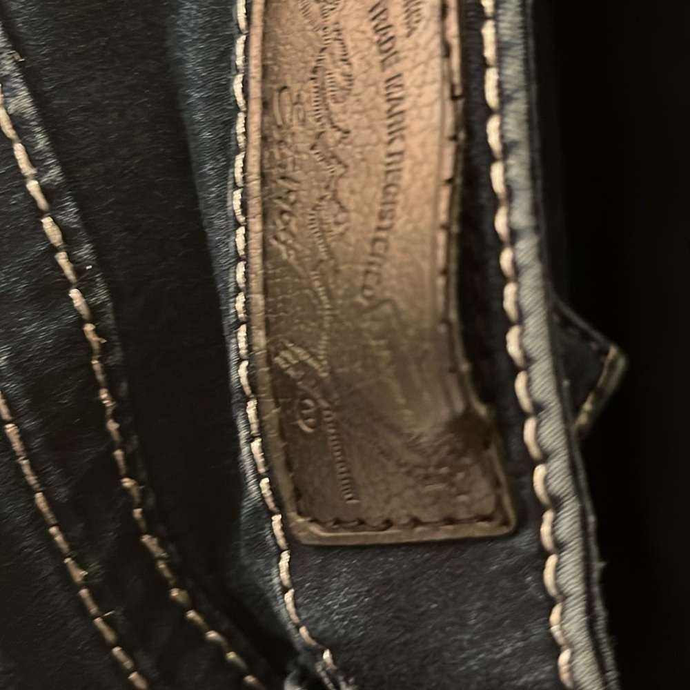 Seven Dark Wash Bling Pocket Skinny Jeans EUC - Picture 7 of 8
